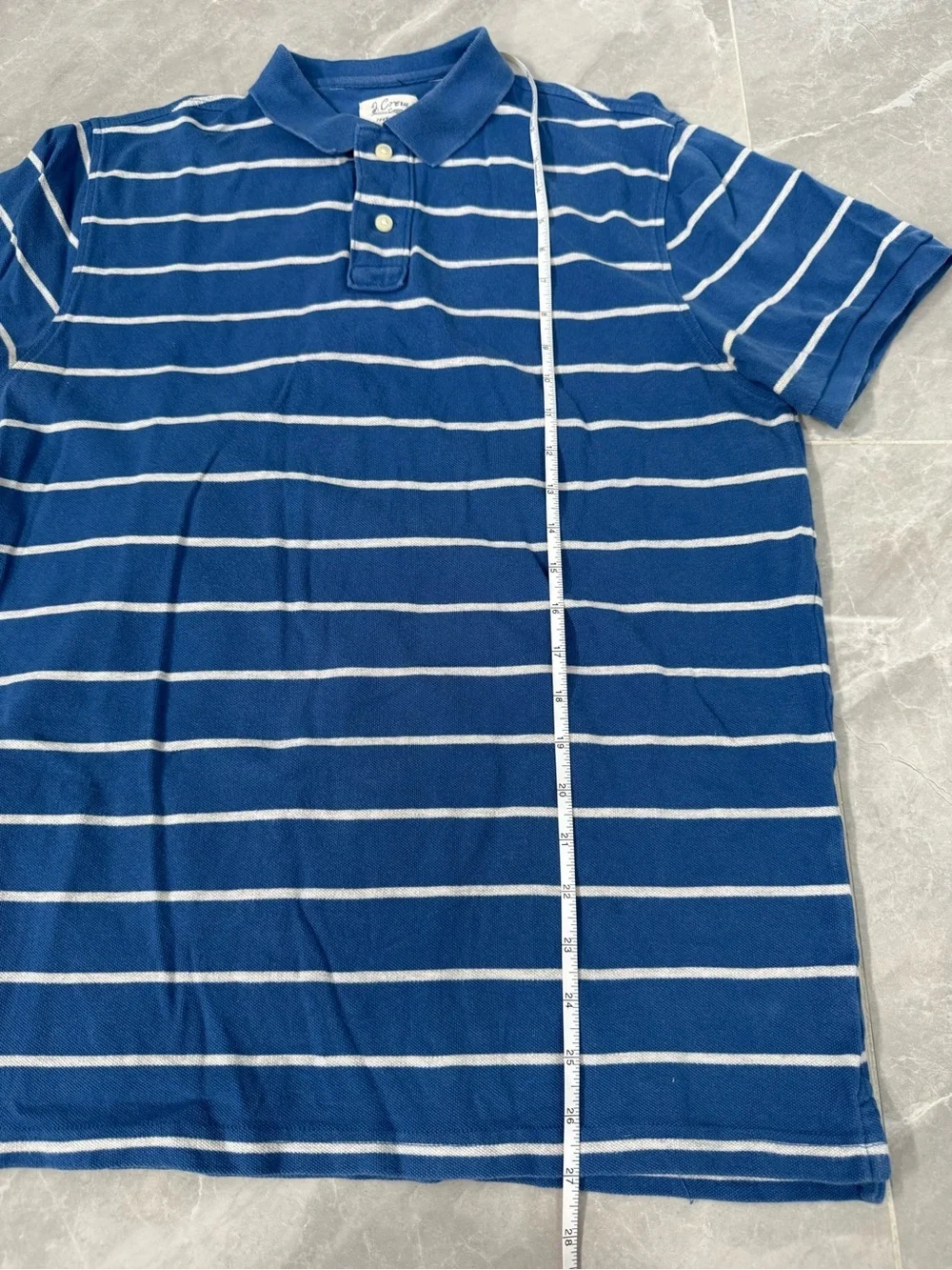 Men’s J. Crew Striped Short Sleeve Polo Short Preppy Classic Collar Cotton Large